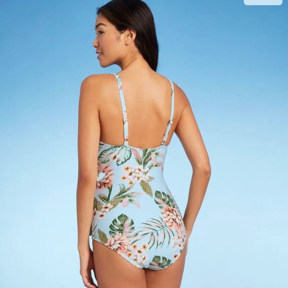 Women's Wrap-Front One Piece Swimsuit - Kona Sol - Multicolor - S - S216 - Picture 2 of 2